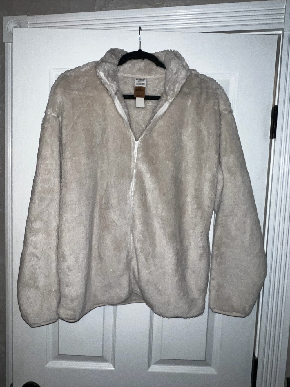 PINK Victoria's Secret Cream Sherpa Zip Jacket